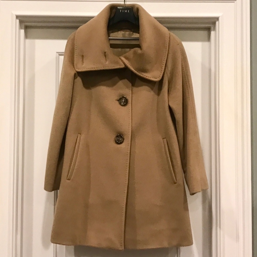 Max Mara Camel Colored Wool Coat, Size 2
